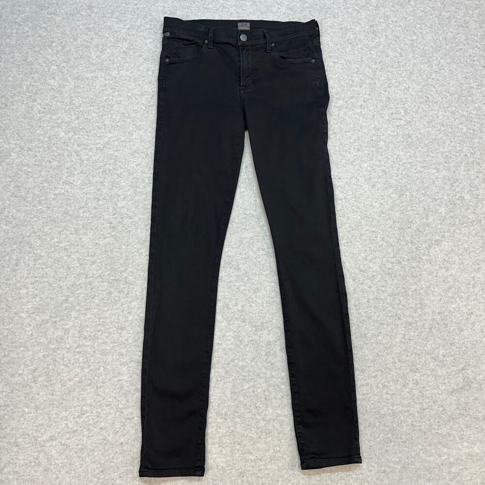 Citizens of Humanity Womens 28 Black Skinny Leg Stretch Denim Low Rise Zip Fly